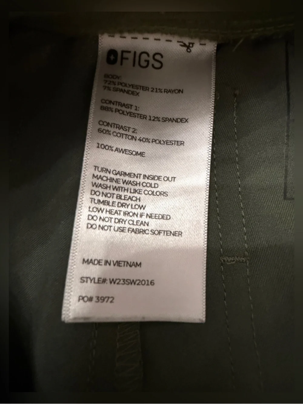 Figs Zamora Jogger Scrub Pants - Color- Moss Size XS